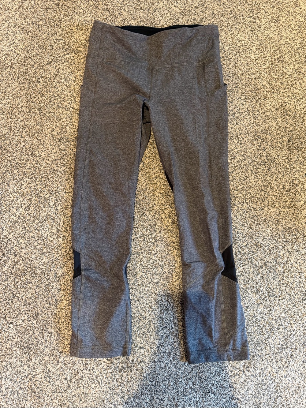 lululemon athletica Heather Gray Leggings with Black Waistband